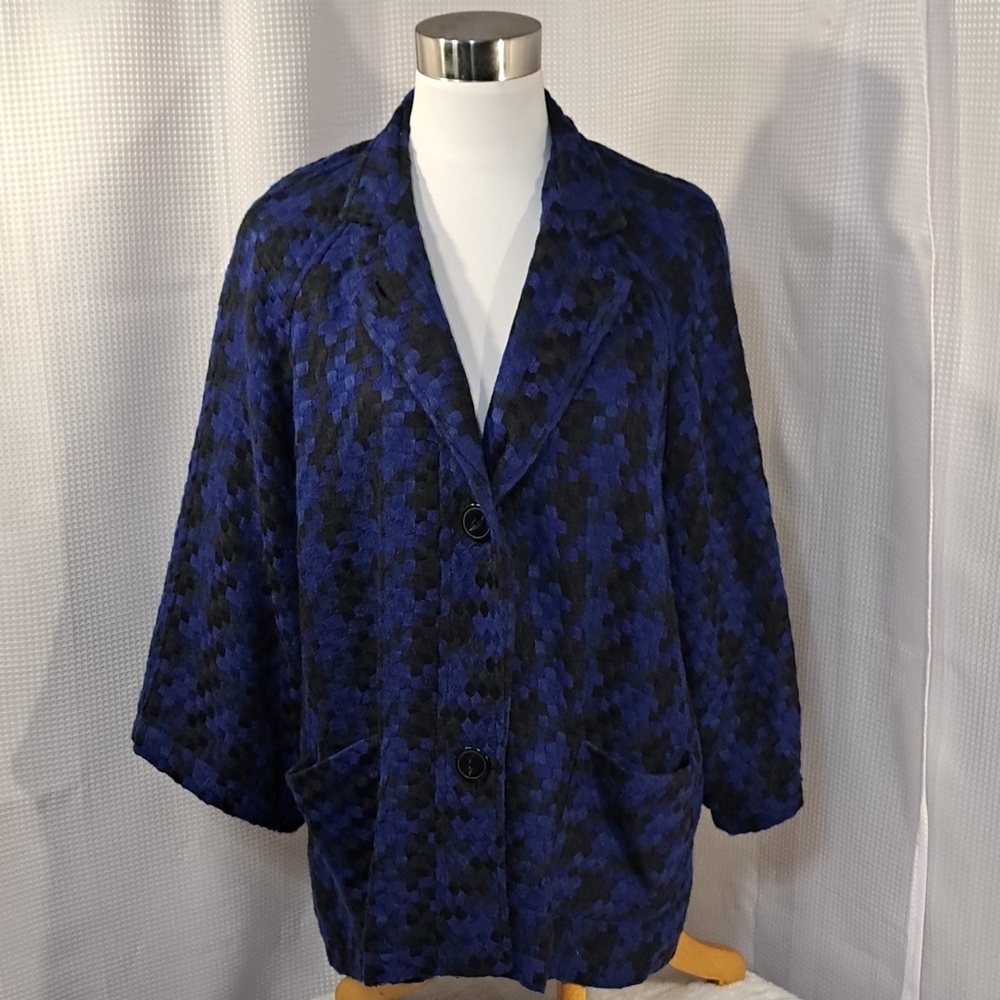 Elegant Blue and Black Women's Jacket